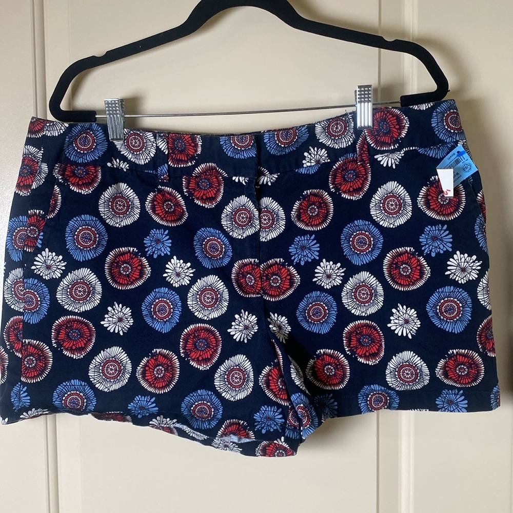 LOFT Navy Floral Medallion Shorts